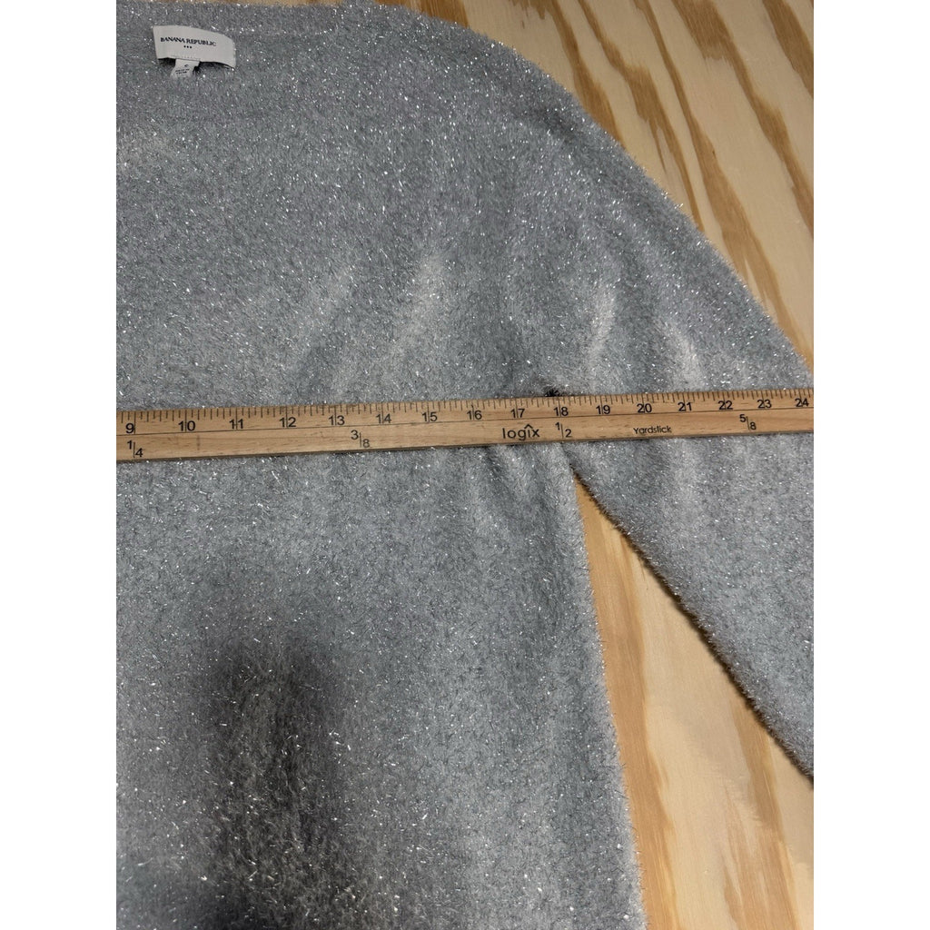 NWT Banana Republic Tinsel Sweater Dress Gray Metallic Long Sleeve Size S