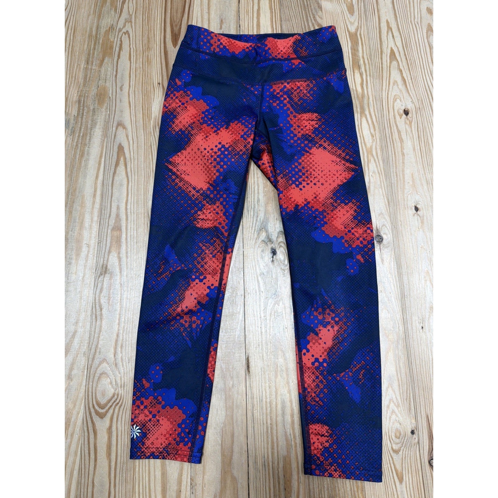 Athleta Electro Sonar Capri Leggings Blue Red Size XXS Workout Athletic