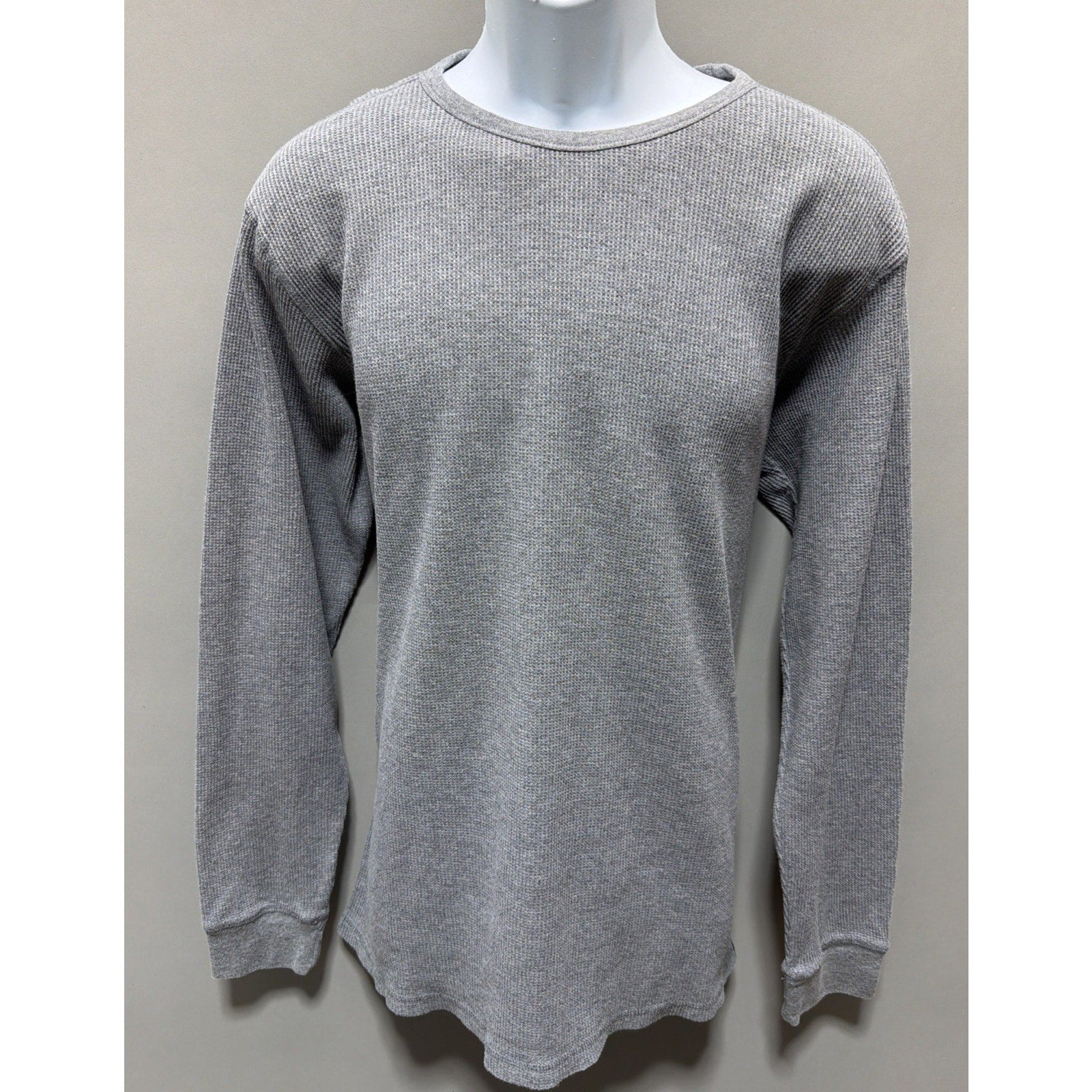 Billabong Men's Gray Waffle-Knit Crewneck Long Sleeve Sweater Size XL
