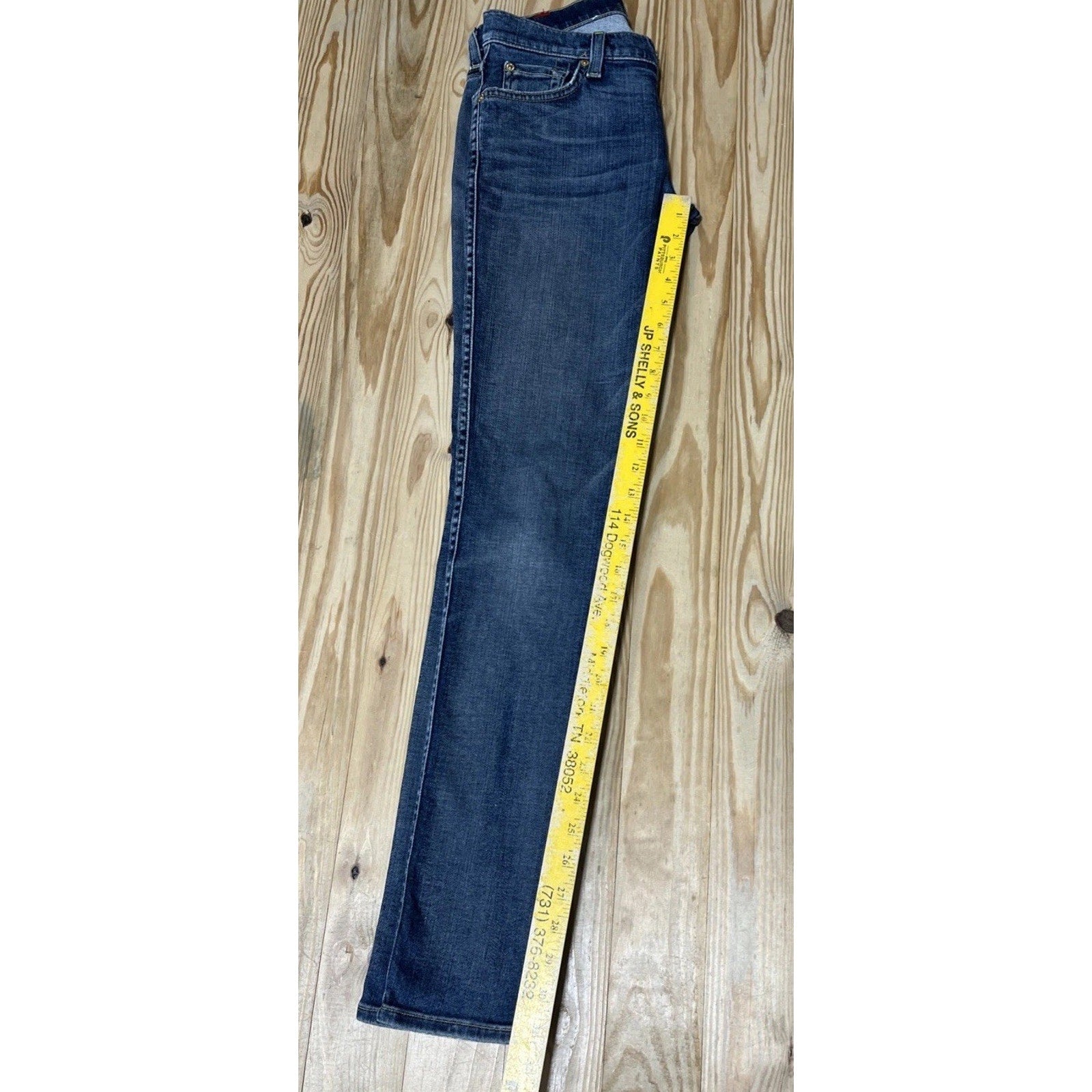 7 For All Mankind Roxanne Mid-Rise Slim Straight Leg Denim Women's Jeans Size 26