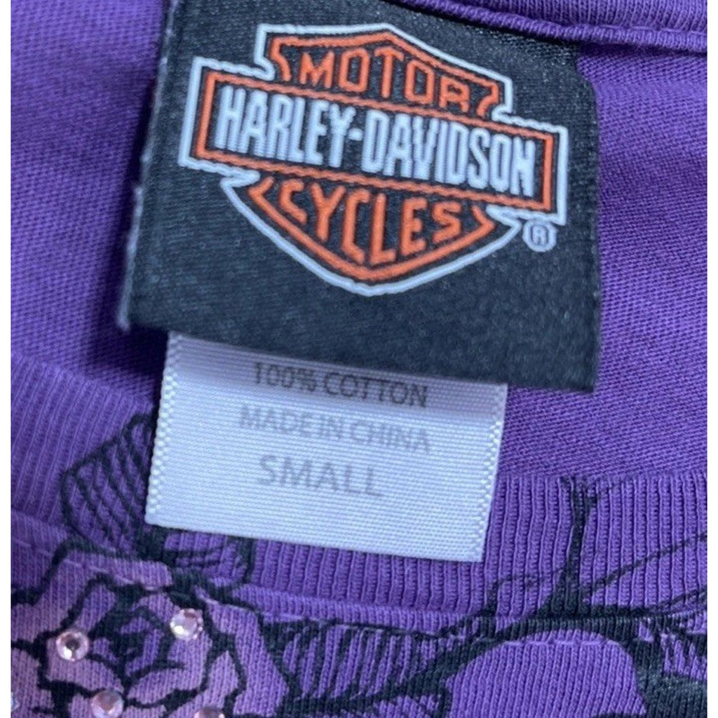 Harley Davidson Bagram Air Base Afghanistan T-Shirt Rhinestone Purple S 2015