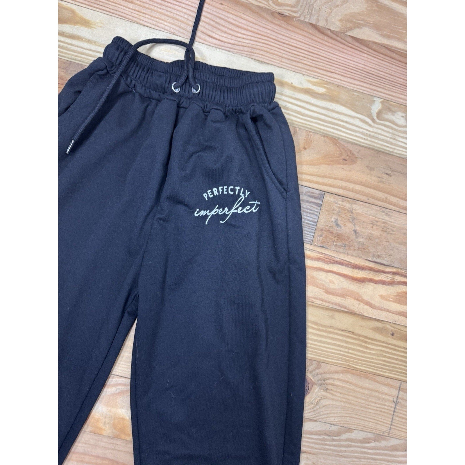 "Perfectly Imperfect" Women’s Small Joggers Black