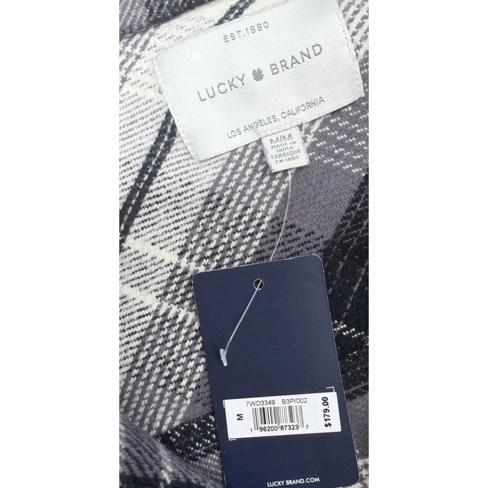 Lucky Brand Womens M Black Plaid Button Up Heavyweight Jacket NWT 179$ MSRP