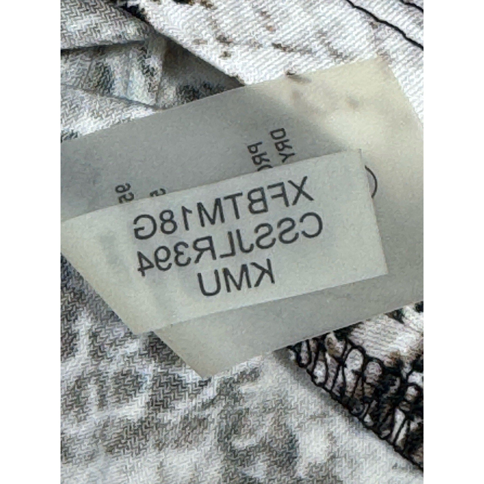 Calvin Klein Snakeskin Print Stretch Knit Gold Buttons Ivory Brown Women’s 1X