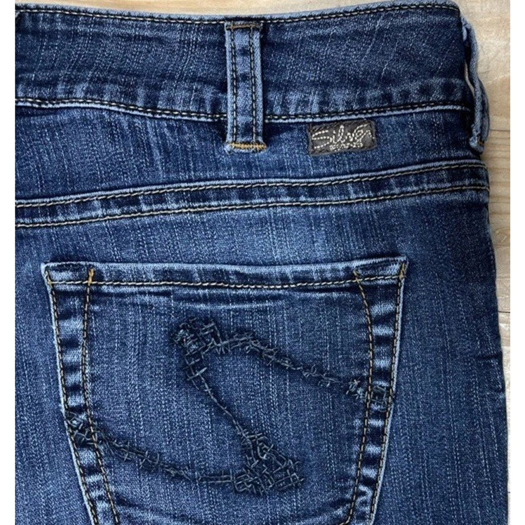 Silver Jeans Women Boot Cut Low Rise Dark Wash Denim Suki Stretch Denim 31/32