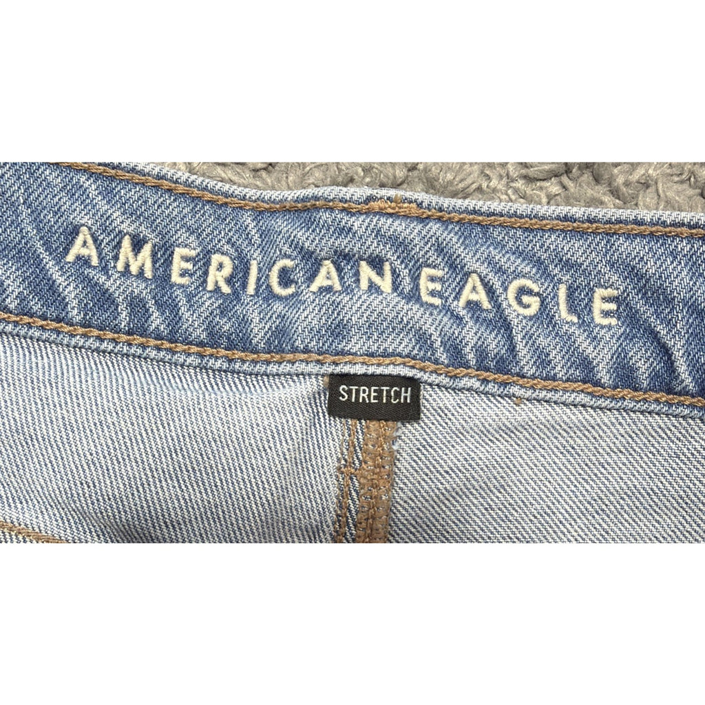 American Eagle Jeans Womens 10 90's Low Rise Kick Stretch 2 Tone Flared Bottom