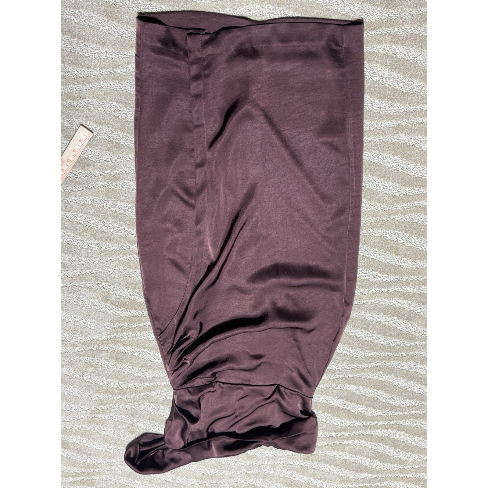 ASTR The Label One Shoulder Satin Midi Dress Mauve Plum Side Slit Cocktail M