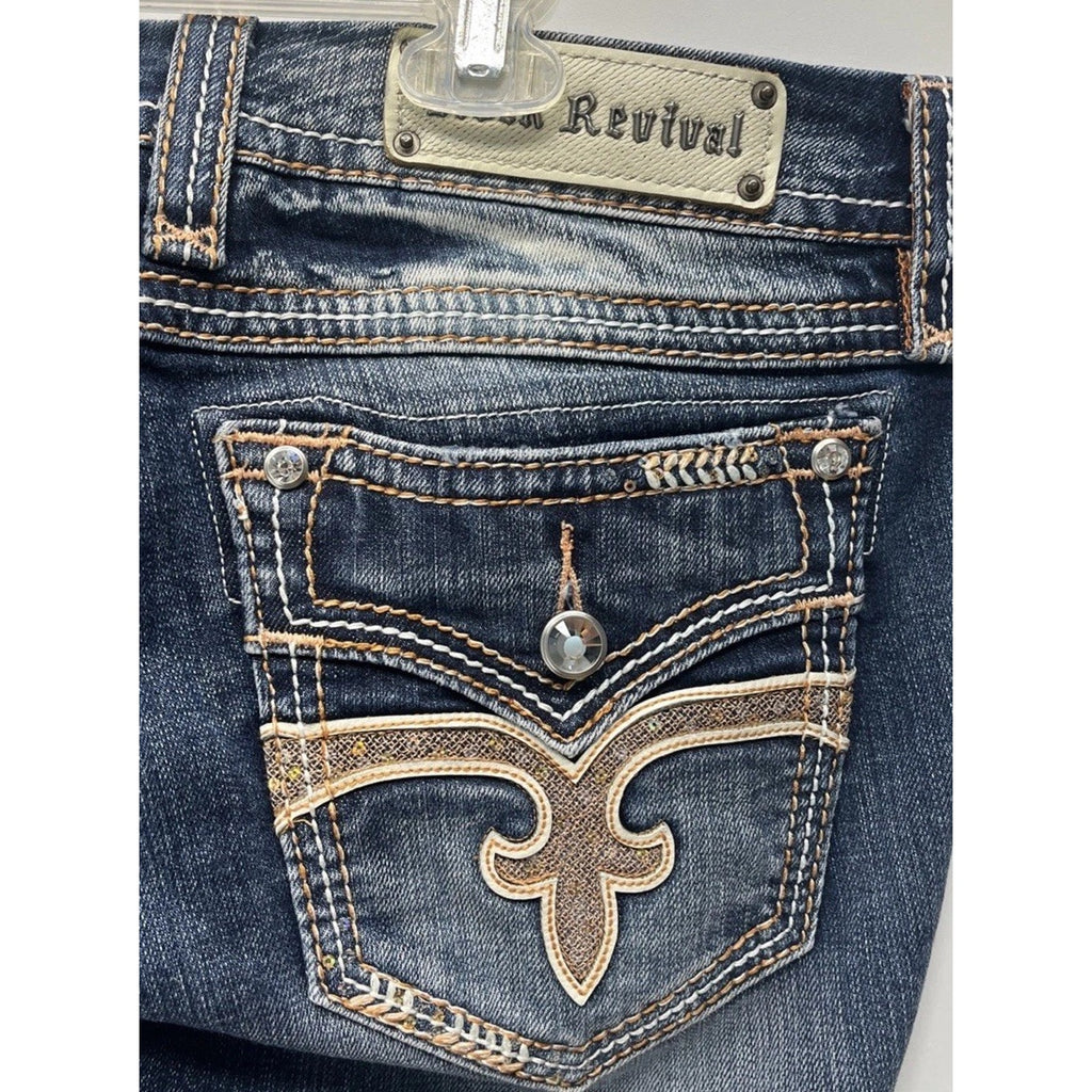 Rock Revival Ligeia Easy Crop Denim Jeans Size 32