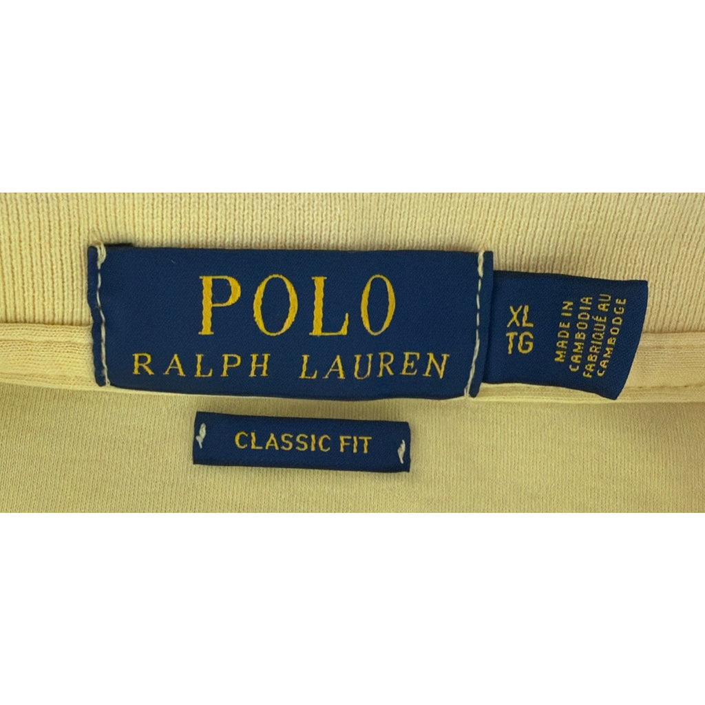 Polo Ralph Lauren Mens XL Classic Fit Soft Cotton Polo Shirt Short Sleeve Yellow
