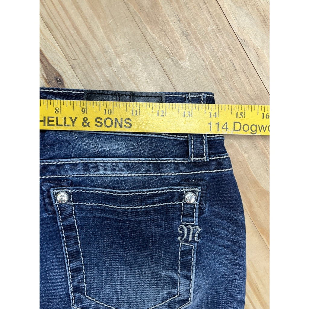 Miss Me Women's Signature Cuffed Skinny Jeans Embellished Cuffs Size 25