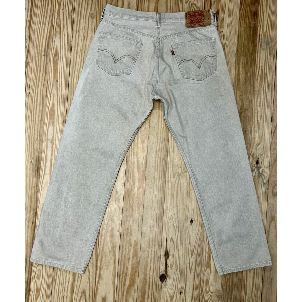 Levi's 501 XX Button Fly Straight Leg Beige Denim Jeans Mens Size 36 x 32 Redtab