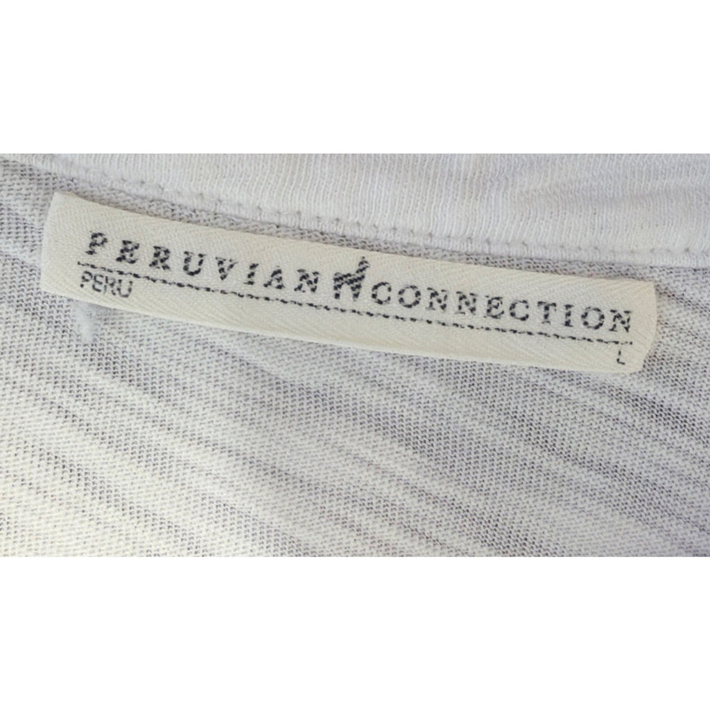 Peruvian Connection Womens Shirt L White Tunic Cotton Soft Capsule Casual