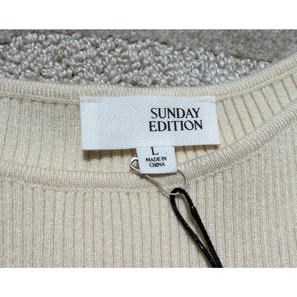 Sunday Edition Round Neck Back Tie Knit Top Pullover NWT
