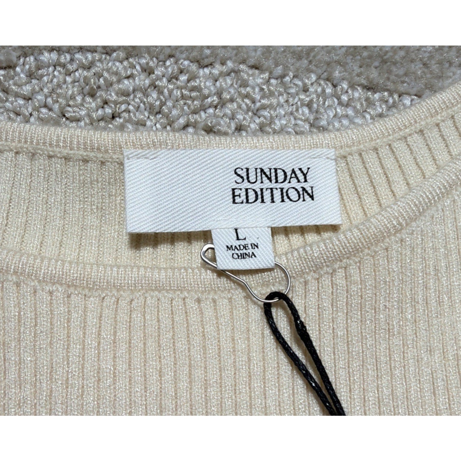 Sunday Edition Round Neck Back Tie Knit Top Pullover NWT