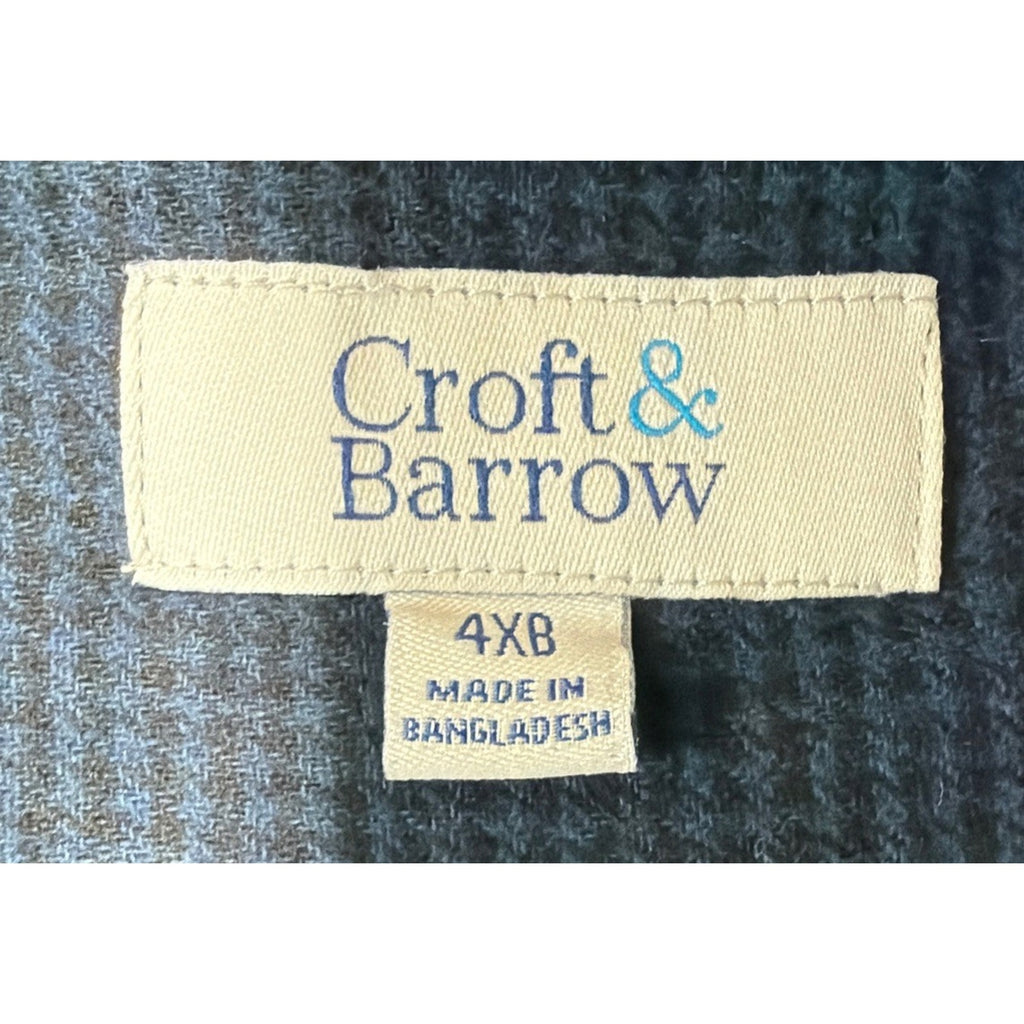 Croft & Barrow Houndstooth Extra Soft Flannel Button-Down Shirt Size 4XB NWT