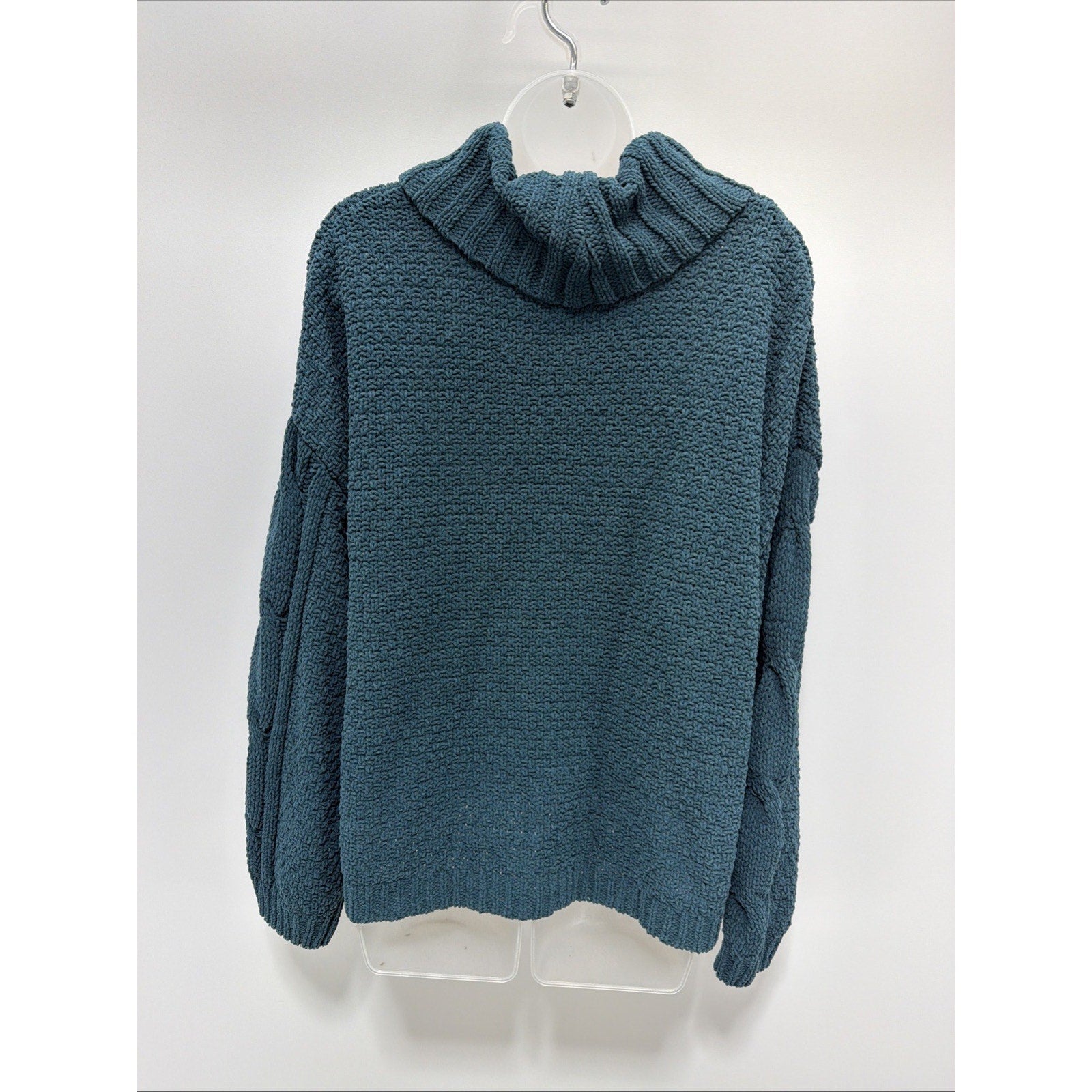 Seven7 Women's Soft & Warm Oversized Large Cable Knit Chenille Sweater Deep Teal