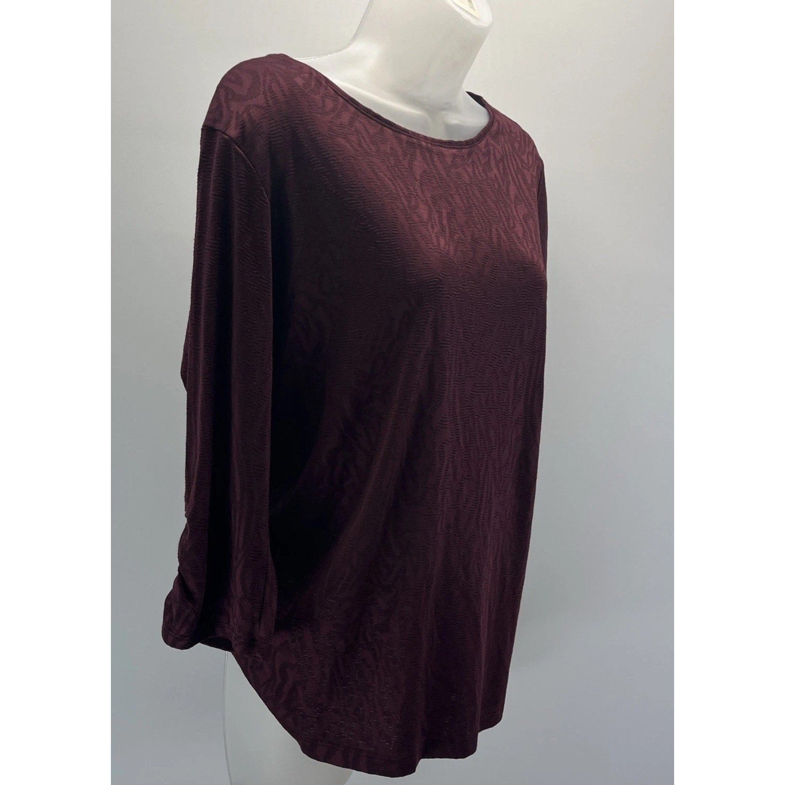 Chico's Brown/Burgundy Round Neck Soft Stretch Top L