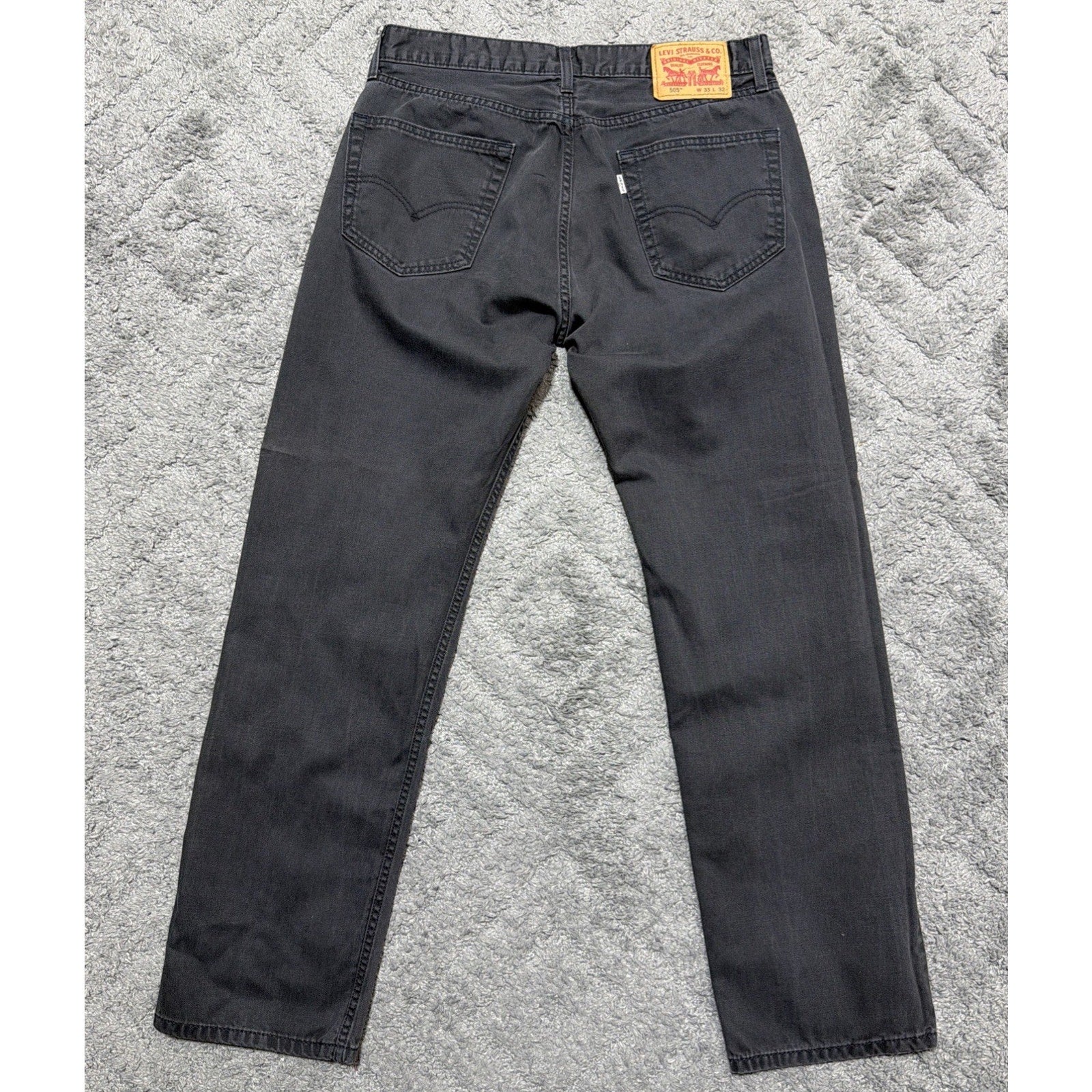Levi’s 505 Jeans Men 33x32 Gray Straight Leg Regular Fit Denim Pants Cotton USA