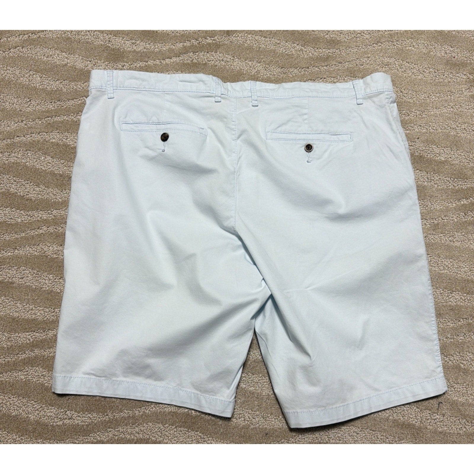 Goodfellow Mens Linden Flat Front Chino Shorts 42” Light Sky Blue 10.5” Stretch