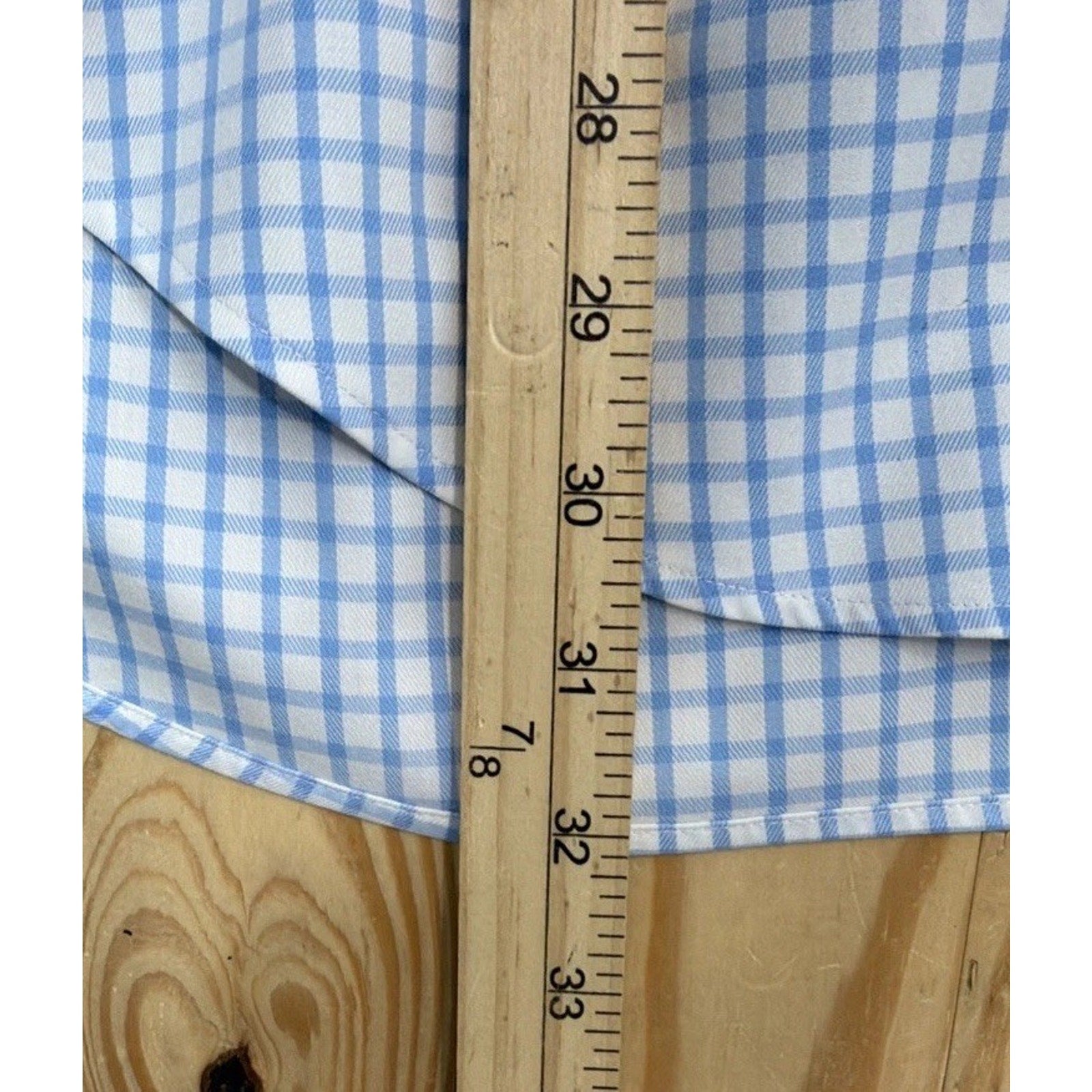 Peter Millar Nanoluxe Dress Shirt Men M Plaid Check Easy Care Cotton Long Sleeve