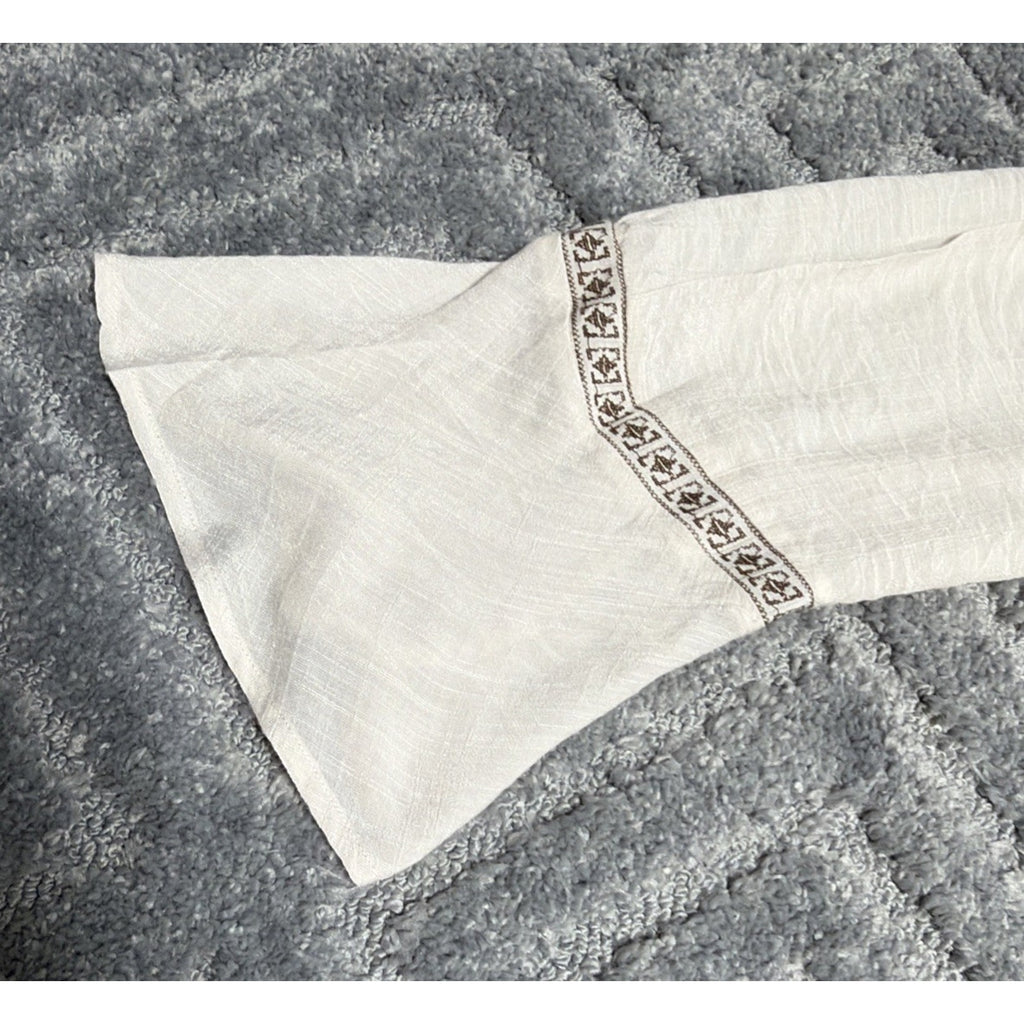 Hannah Womens Top Boho Bell Sleeve Floral Embroidered Peasant Plus Size 3X