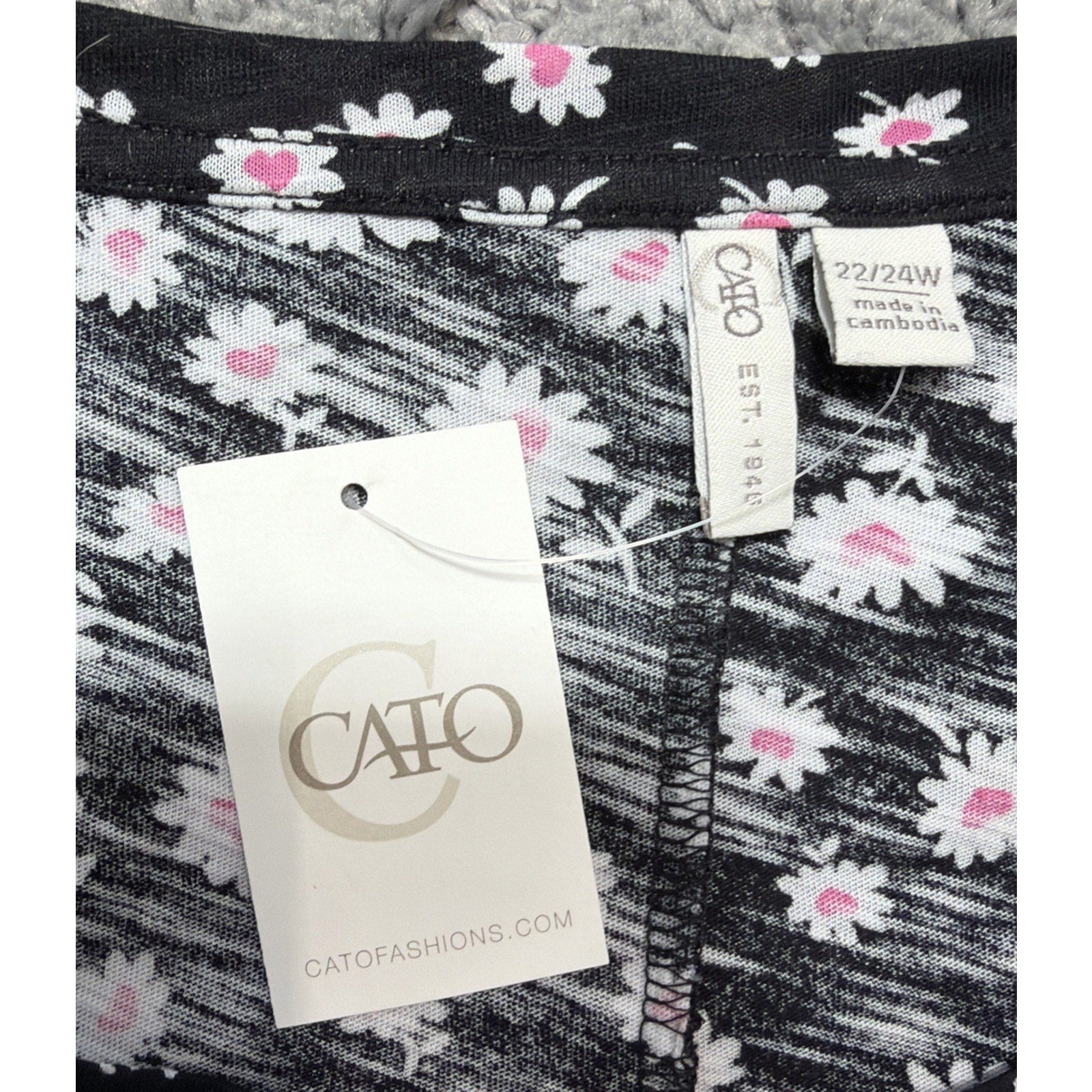 Cato Color Block Floral Print LightWeight Sweater Plus Size 22/24 New With Tags