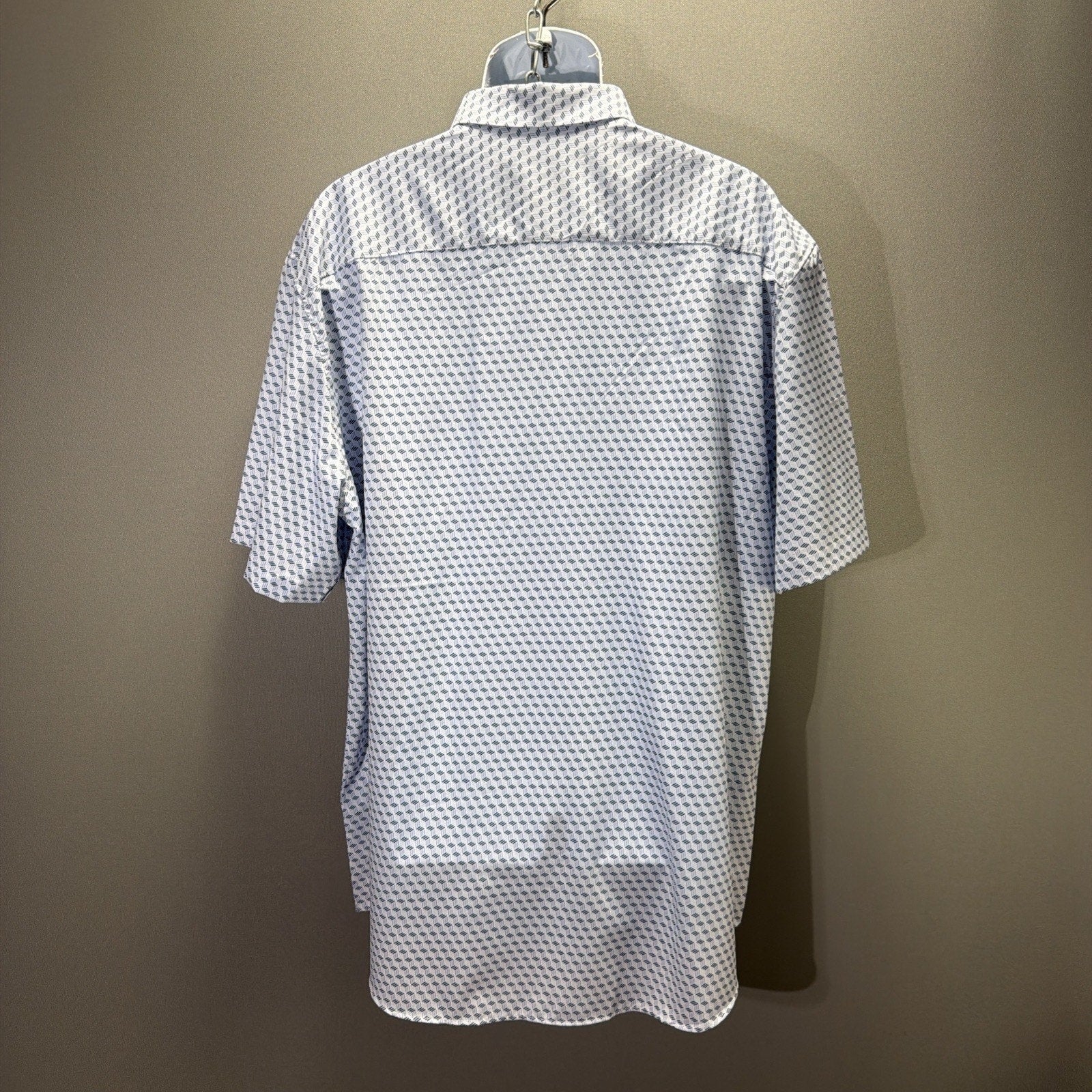 Pronto Uomo Men's Modern Fit 4 Way Stretch Shirt 2XLT NWT SS Non Iron Blue
