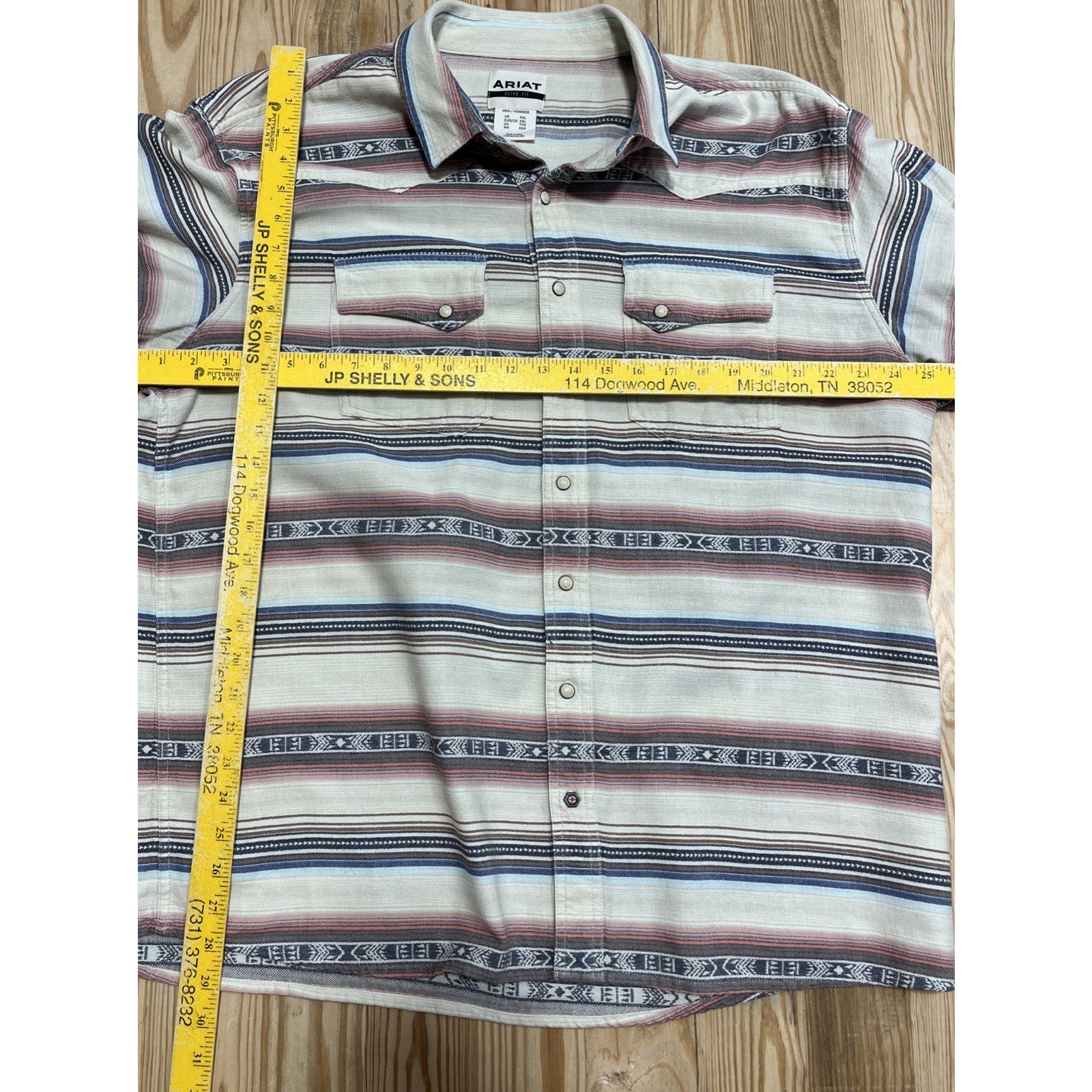 ARIAT MEN'S HUXLEY RETRO SNAP L/S SHIRT IN BONE WHITE XXL
