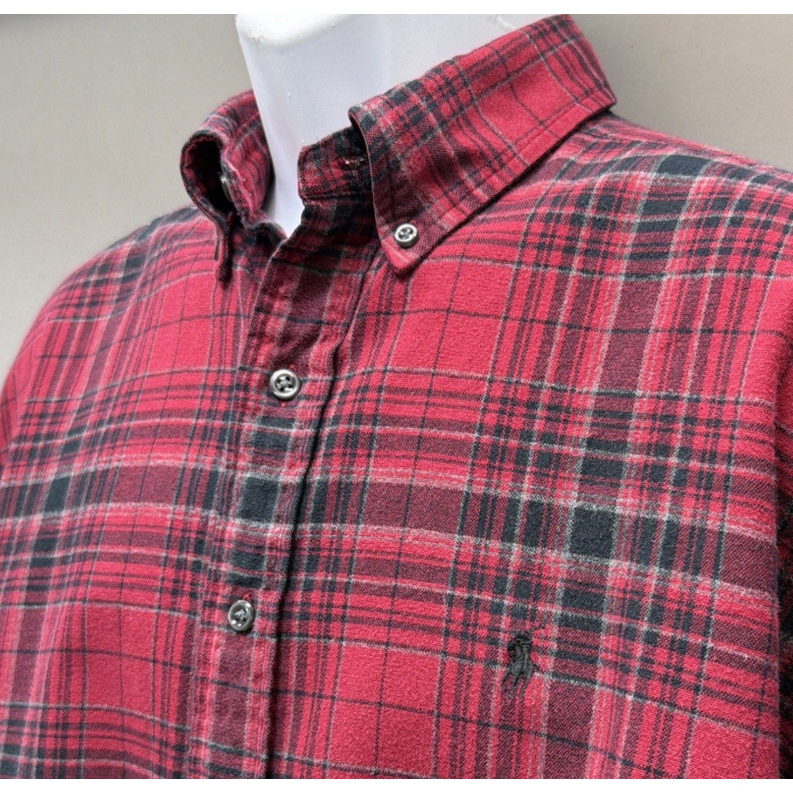 Vtg Ralph Lauren Shirt Mens Sz M Blake Plaid Long Sleeve Flannel Button Down