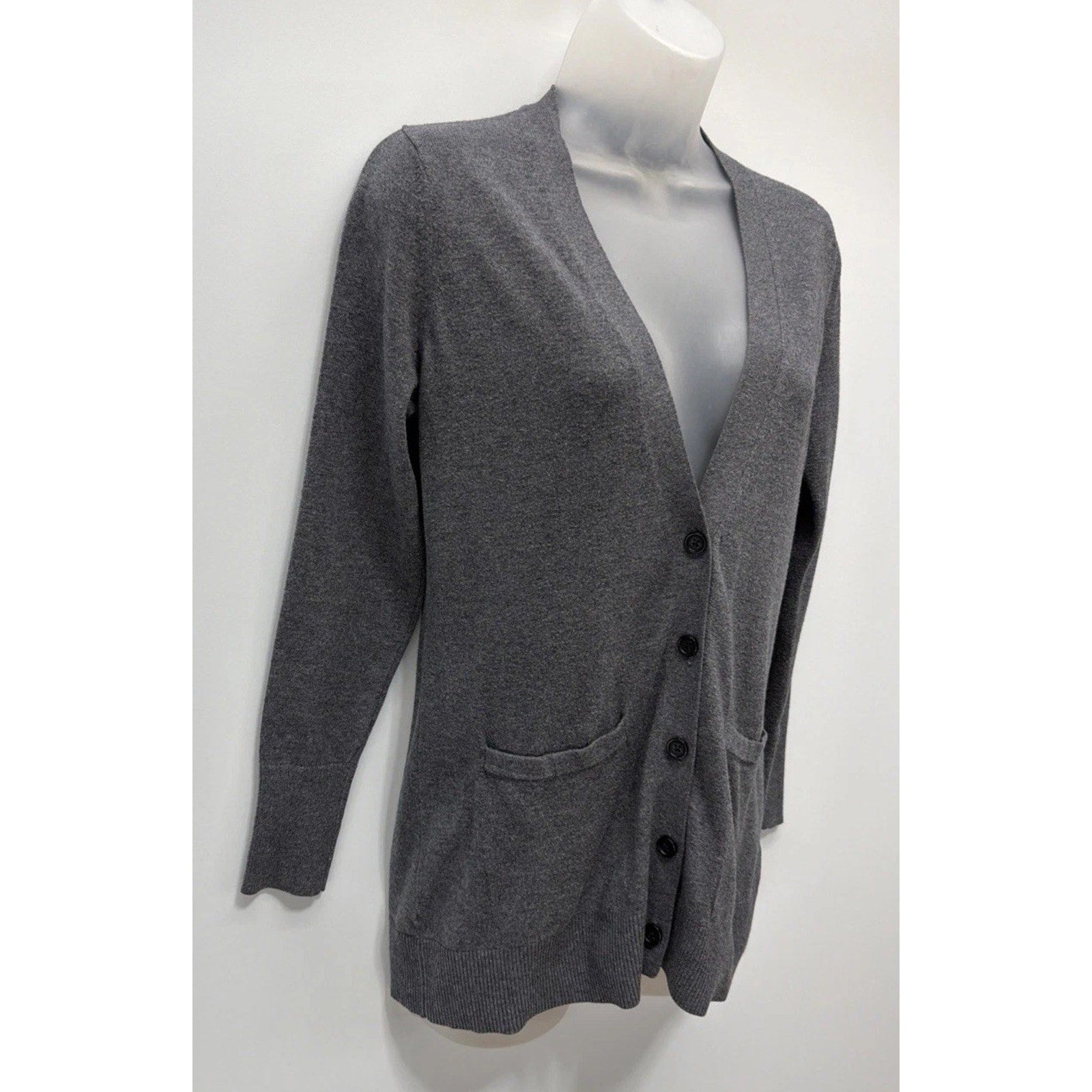Banana Republic Women's Cardigan Sweater SZ XS Gray with Pockets and Buttons