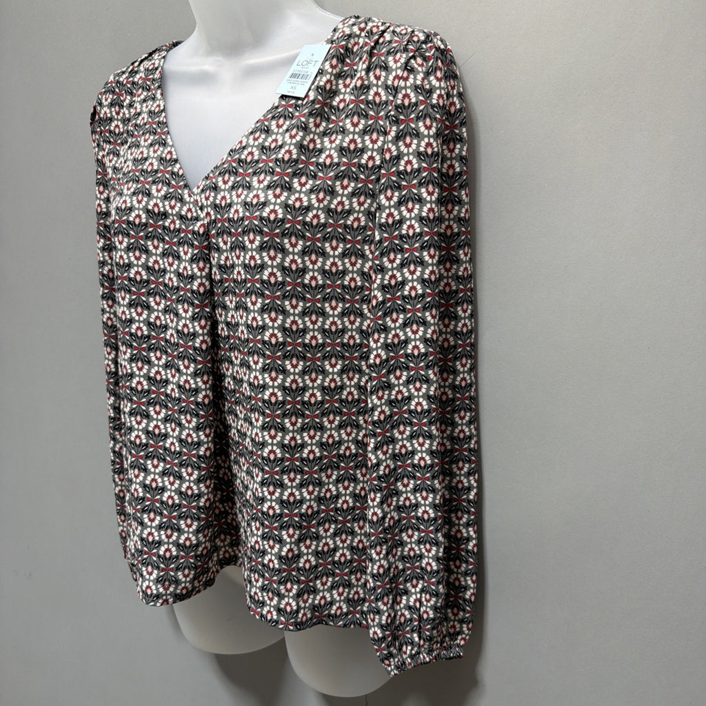 Loft Long Sleeve Floral Blouse Size XS Petite NWT