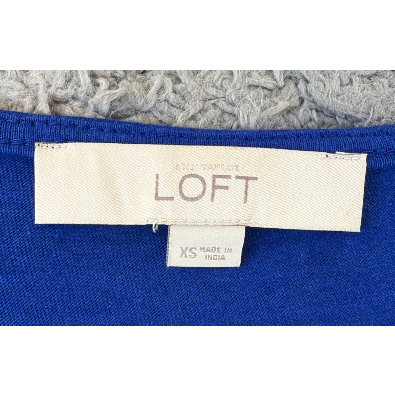Ann Taylors Loft V Neck Faux Wrap Sleeveless Dress Blue Sz XS