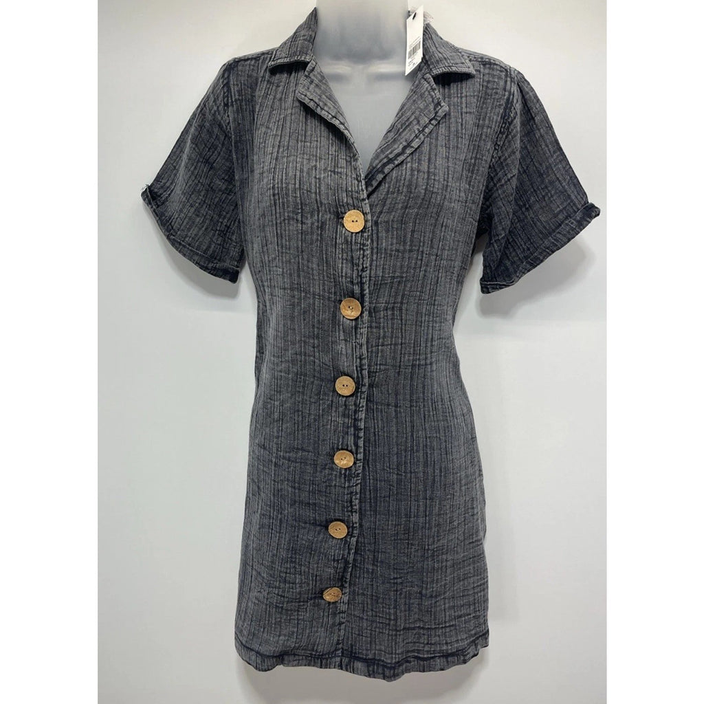 BKE Washed Black Button Down Dress Size Small NWT