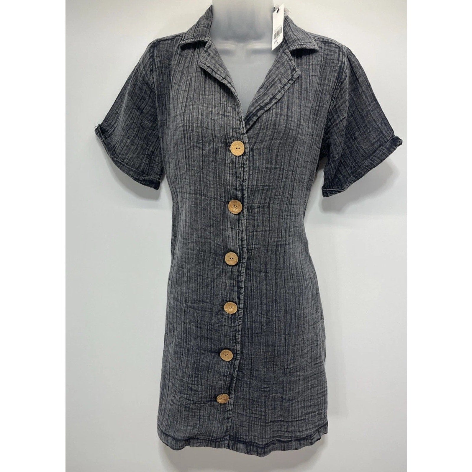 BKE Washed Black Button Down Dress Size Small NWT