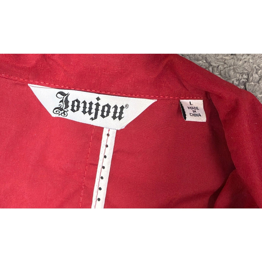 Jou Jou Trench Coat Women's Red Jacket Double Breasted, Lined, Belted - L