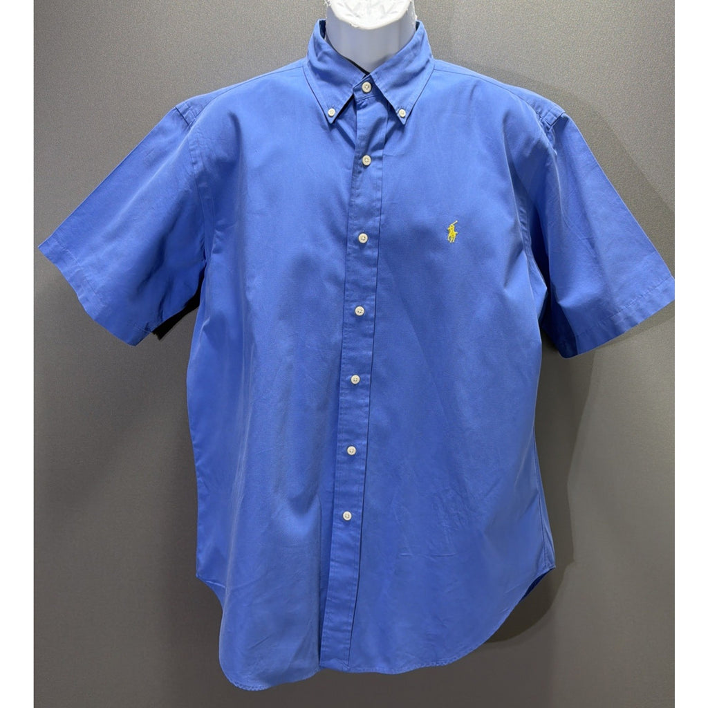 Vintage 1990s Polo Ralph Lauren Shortsleeve Button Up Men’s L Blue Hong Kong