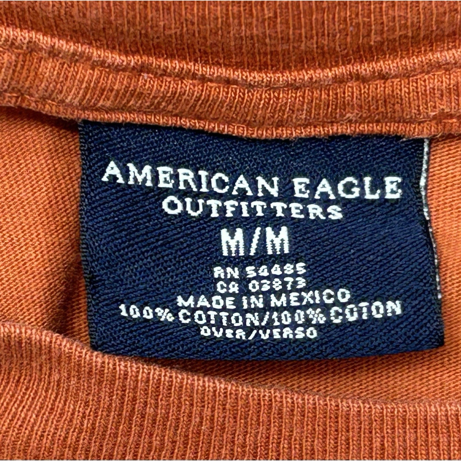 Vintage American Eagle Graphic T-Shirt Men Orange Hot Rodders Eagles Club Size M