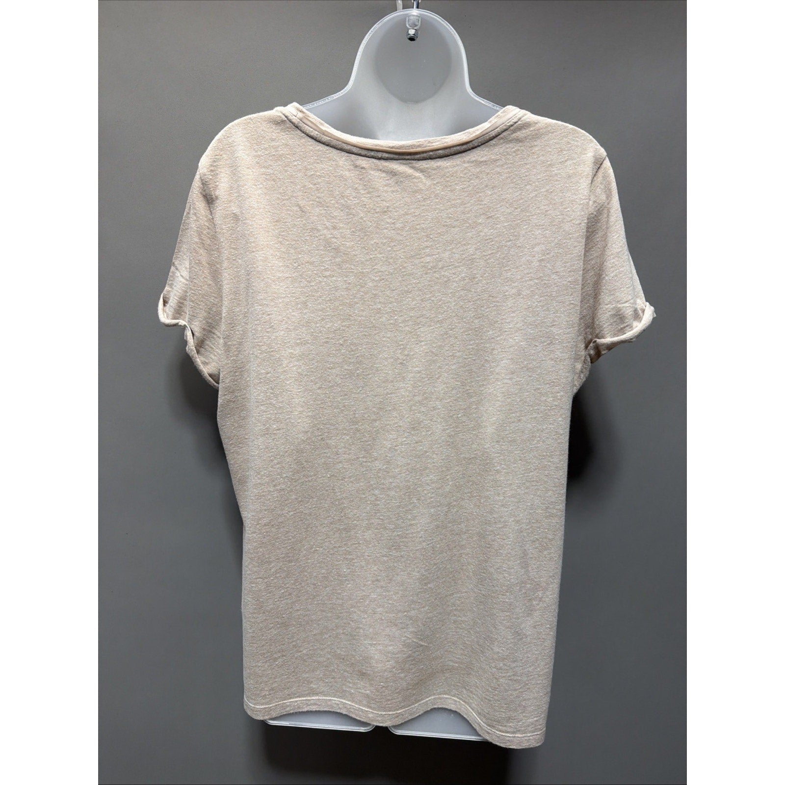 Chicos Zenergy Womens 2 L Beige Gold Paisley Print Embellished Jeweled