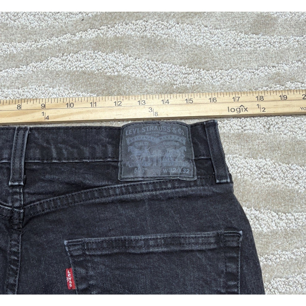 Men’s Levi’s 505 Straight Fit Black Denim Jeans 32x32