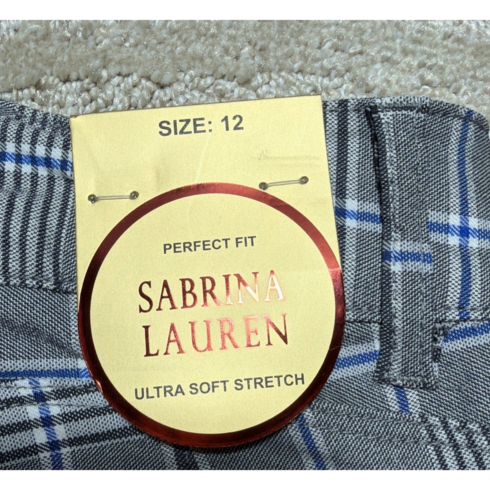 Womens Pants Size 12 Plaid Perfect Fit Ultra Soft Cropped Dress Sabrina Lauren