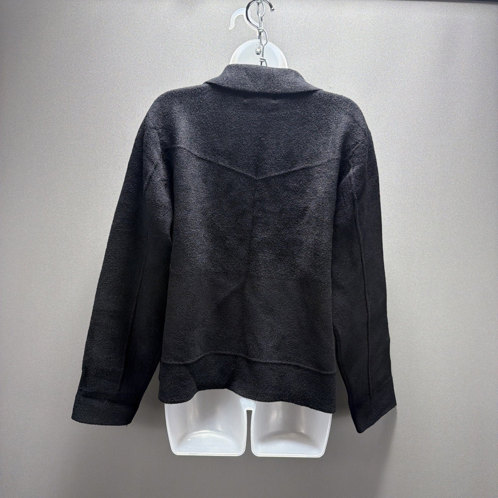 New Magaschoni Black Double Breasted Coat Super Soft Sz L NWT Msrp 88$