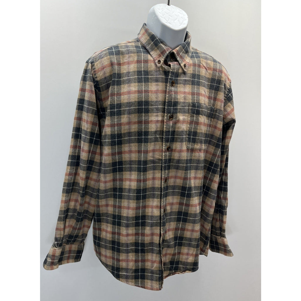 Orvis Lodge Plaid Luxury Flannel Cotton Trail Button Shirt Mens Large