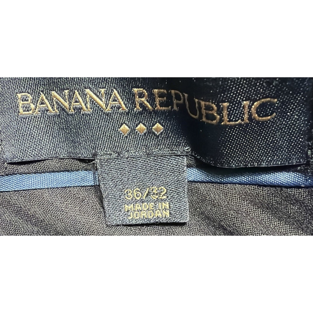 Banana Republic Mens Wool Blend Brown Blue Pinstriped Dress Pants 36x32