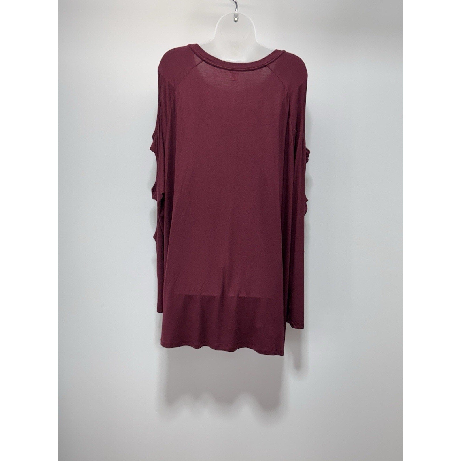 A&I Round Neck 3/4 Peep Hole Sleeve Top Maroon Women’s Size 3X NWT