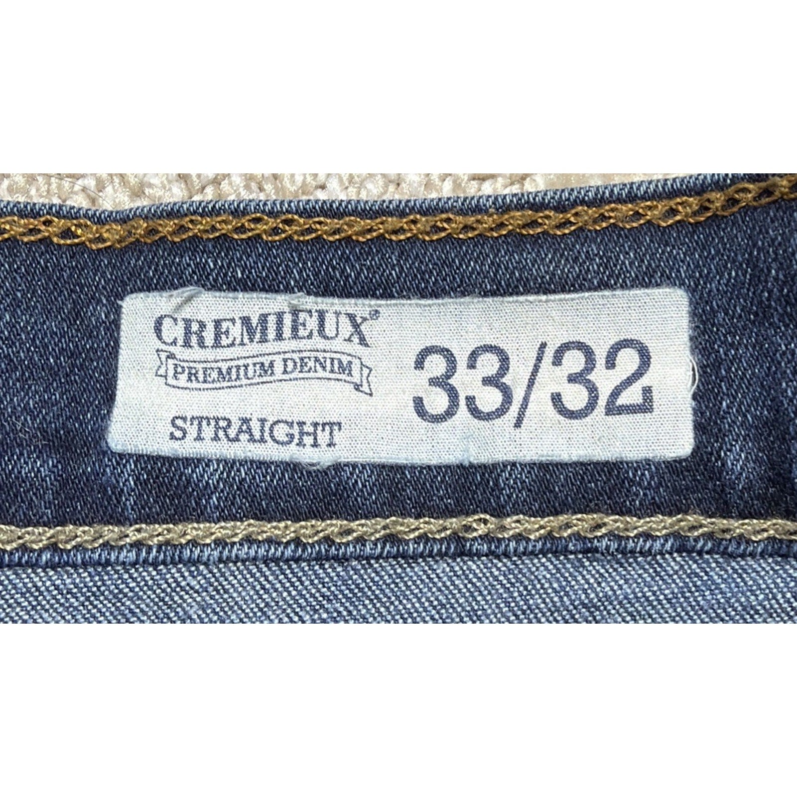 Daniel Cremieux Men's 33x32 Jeans Straight Leg Dark Wash Premium Denim Blue