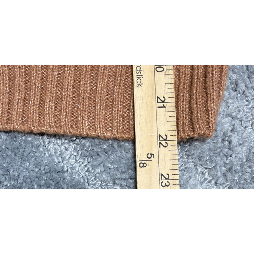 Nine West Twist Front Cutout Sweater L Brown V-Neck Cropped Pullover Women's