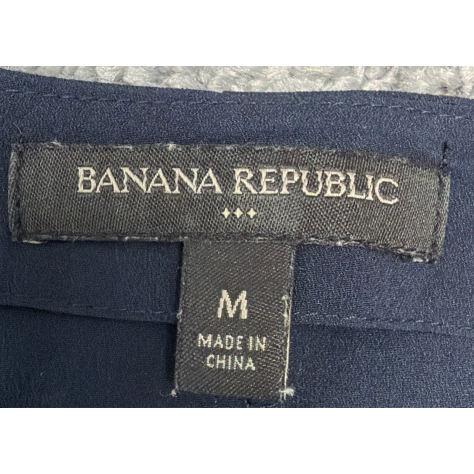 Banana Republic Navy Tulip Sleeve Blouse Size M Top Career Minimalist