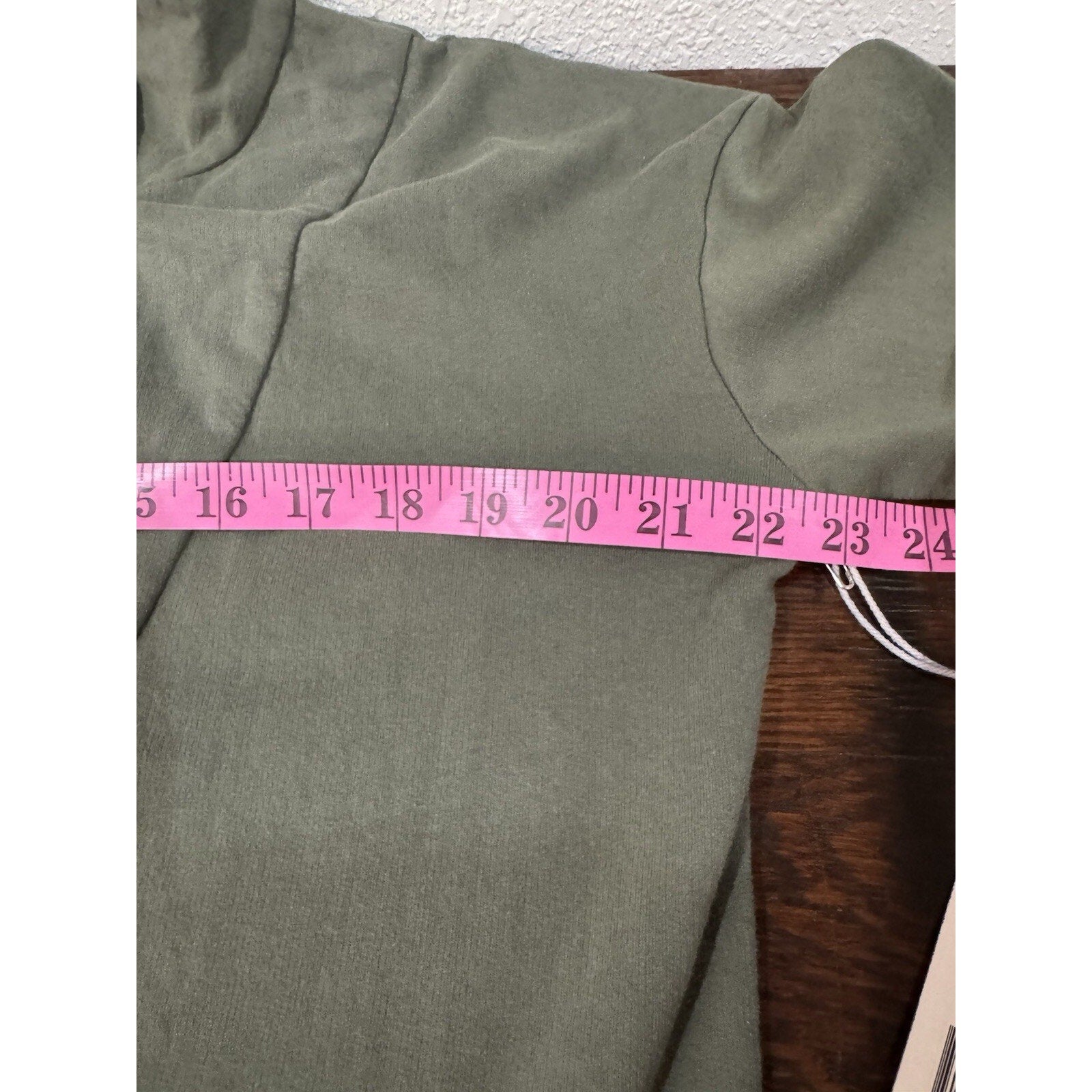 WVN For You Wilder Dress Small Thyme Green Organic Cotton Mock Neck NWT