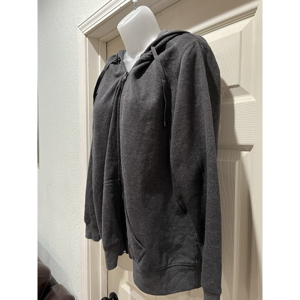 St. John's Bay Gray Lightweight Jacket Hoodie Full Zip Women's Size XL