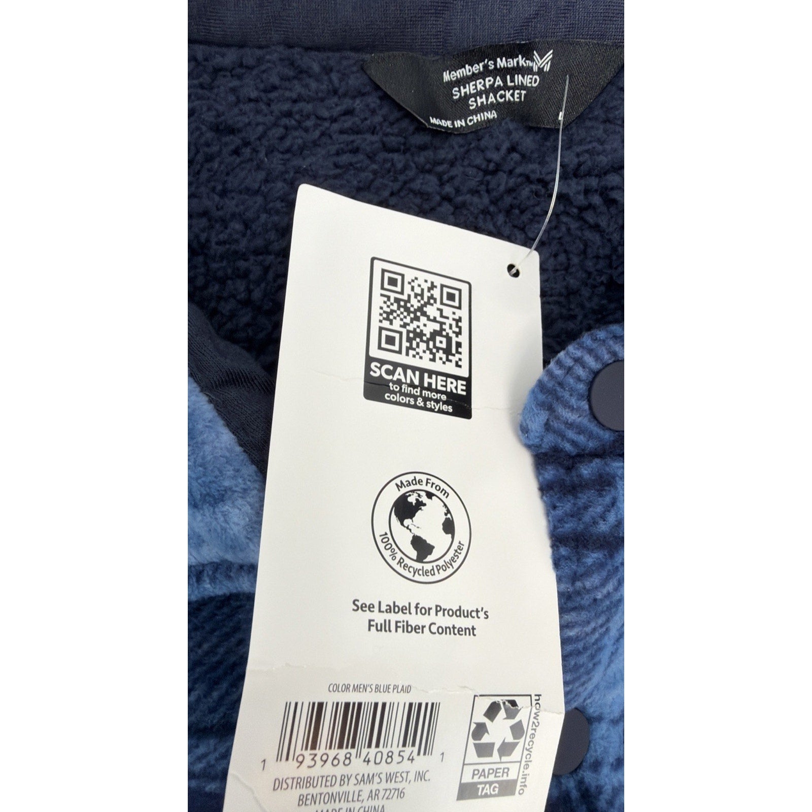 Member's Mark Men's Relaxed Fit Sherpa Lined Chest Pockets Shacket Large New